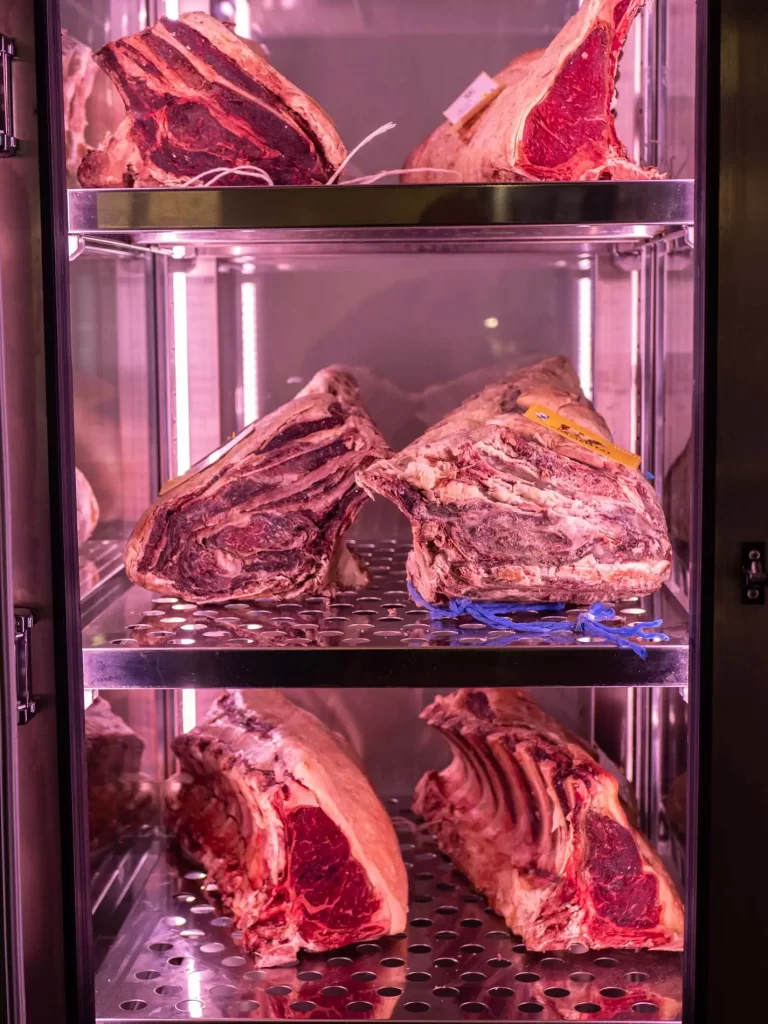 Premium meats in refrigerator