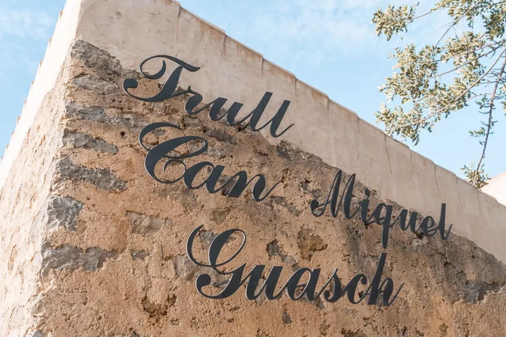 almazaraEsTrull Detail of the facade of the oil mill Es Trull de Can MIquel Guasch
